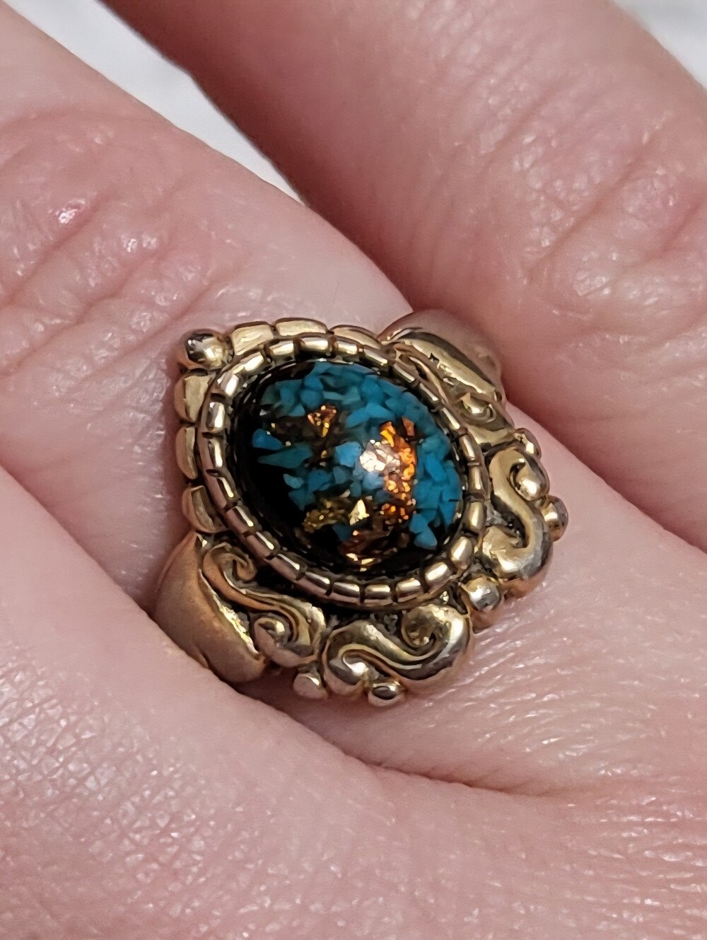 WALDECK '94 Turquoise & Silver ring SW, sz 7